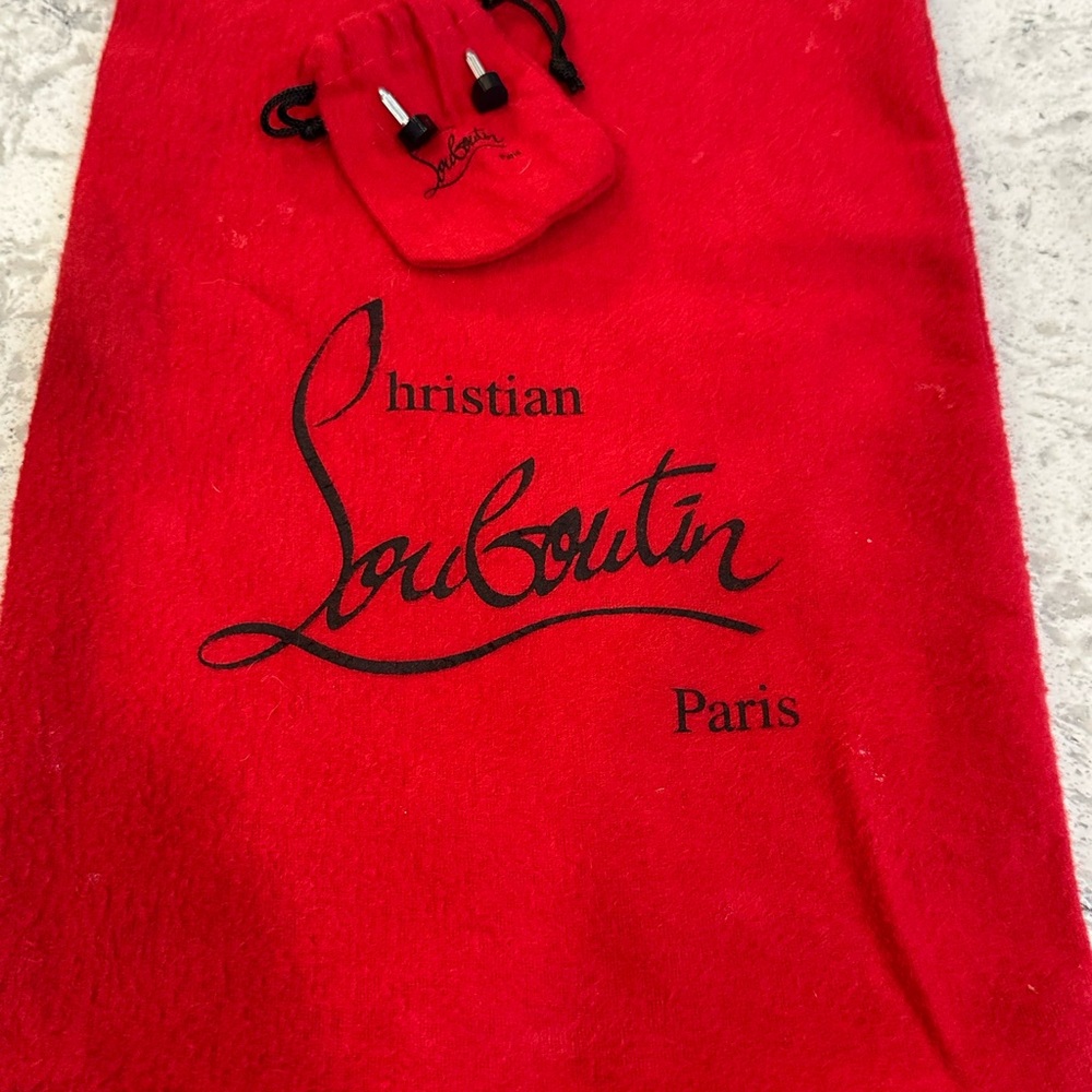 Christian Louboutin Black Patent Pointed Toe Pumps - Picture 6 of 7